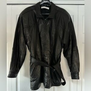 Andrew Marc Retro Genuine Real Leather Jacket - Black - Pristine